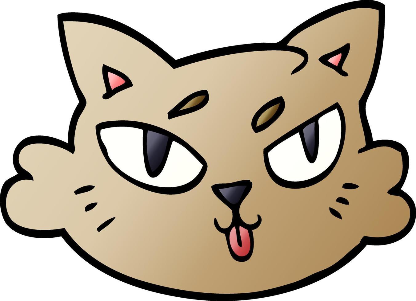 cartoon doodle van een kattengezicht vector