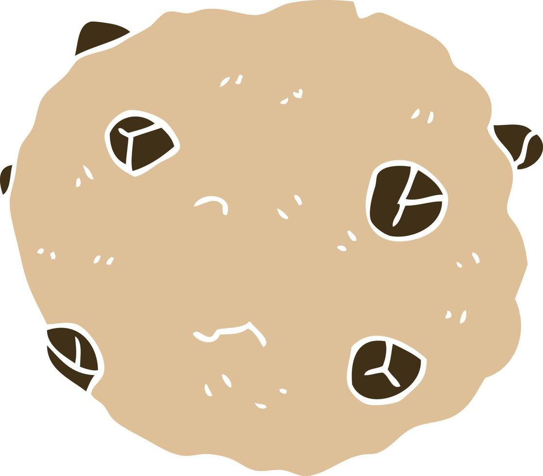 cartoon doodle chocolate chip cookie vector