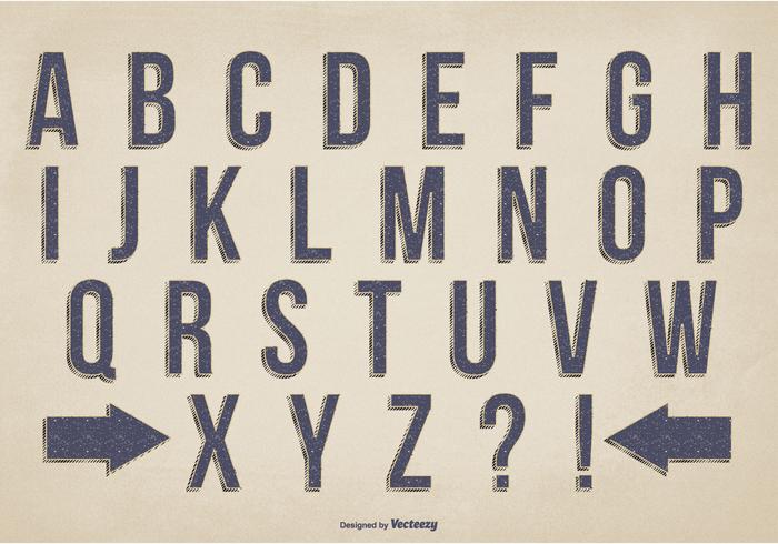 Retro stijl vector alfabet