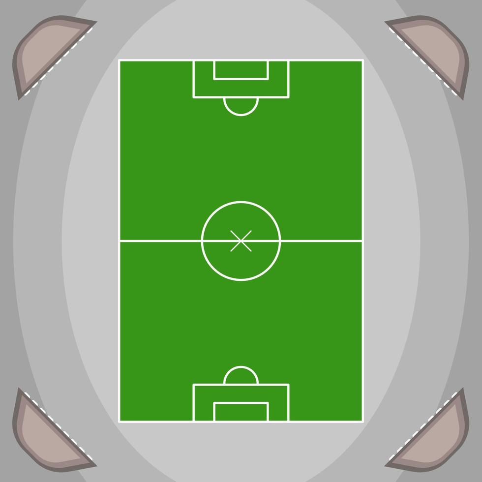 Amerikaans voetbal veld- ontwerp met minimalistische stijl en stadion licht ornamenten. vector