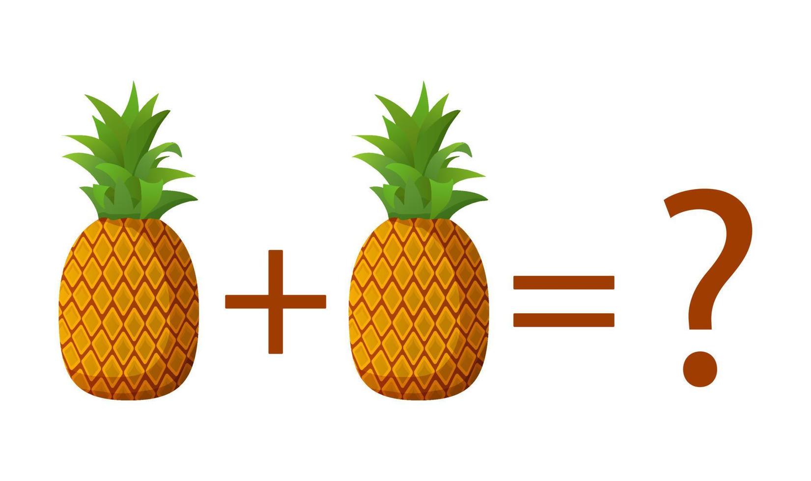 tellen spel voor peuter- kinderen. onderwijs een wiskundig spel.kindergarten spel tellen fruit ananas.plat vector illustratie.