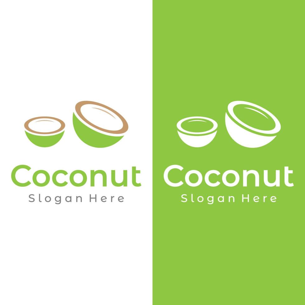 natuurlijk vers jong kokosnoot creatief logo ontwerp. logo voor kokosnoot drank producten.bedrijven en bedrijf. vector