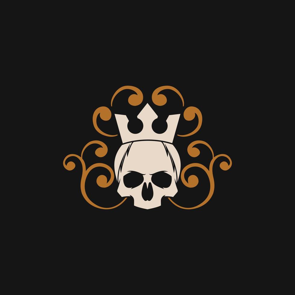 schedel koning Koninklijk ornament luxe logo vector