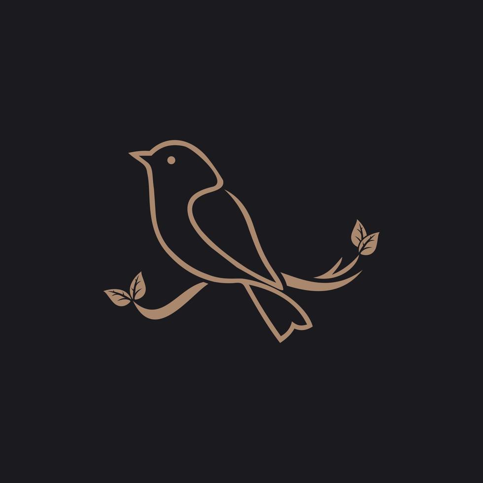 vogel takje blad ecologie luxe logo vector