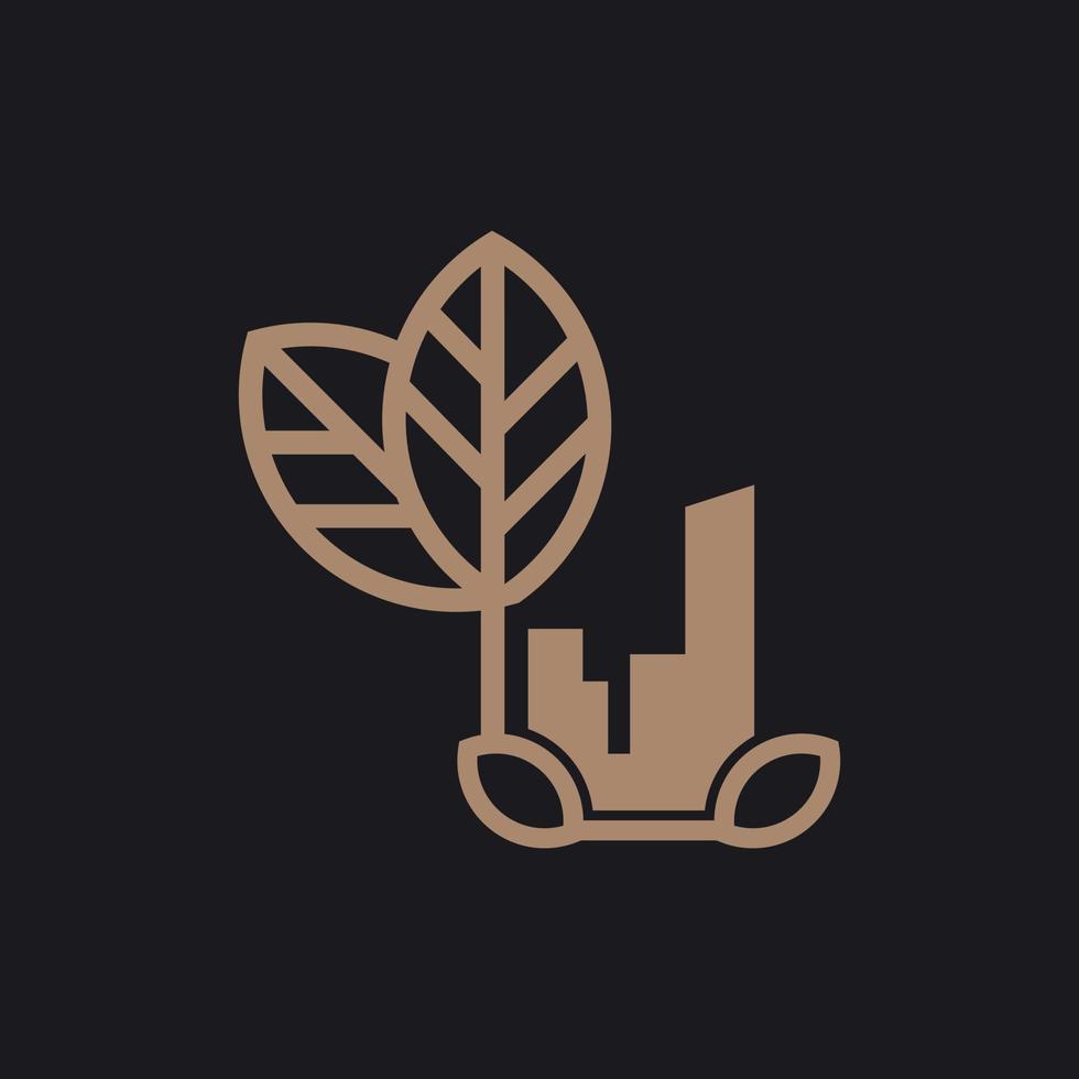 horizon blad natuur ecologie modern logo vector