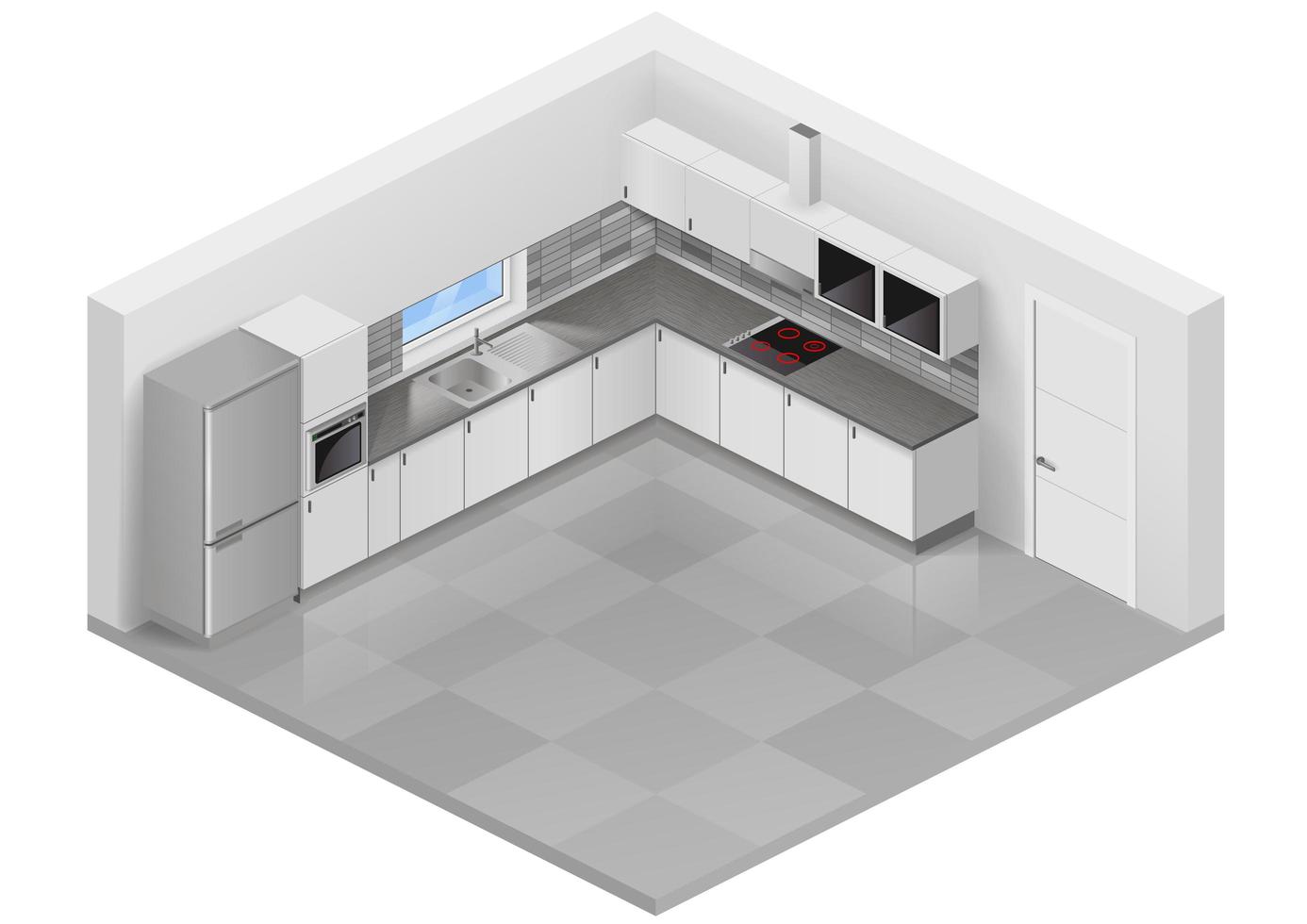 moderne witte keuken interieur vector