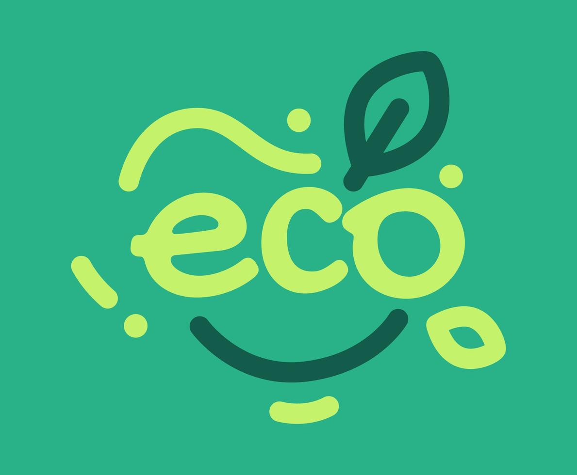 het woord eco typografie vector