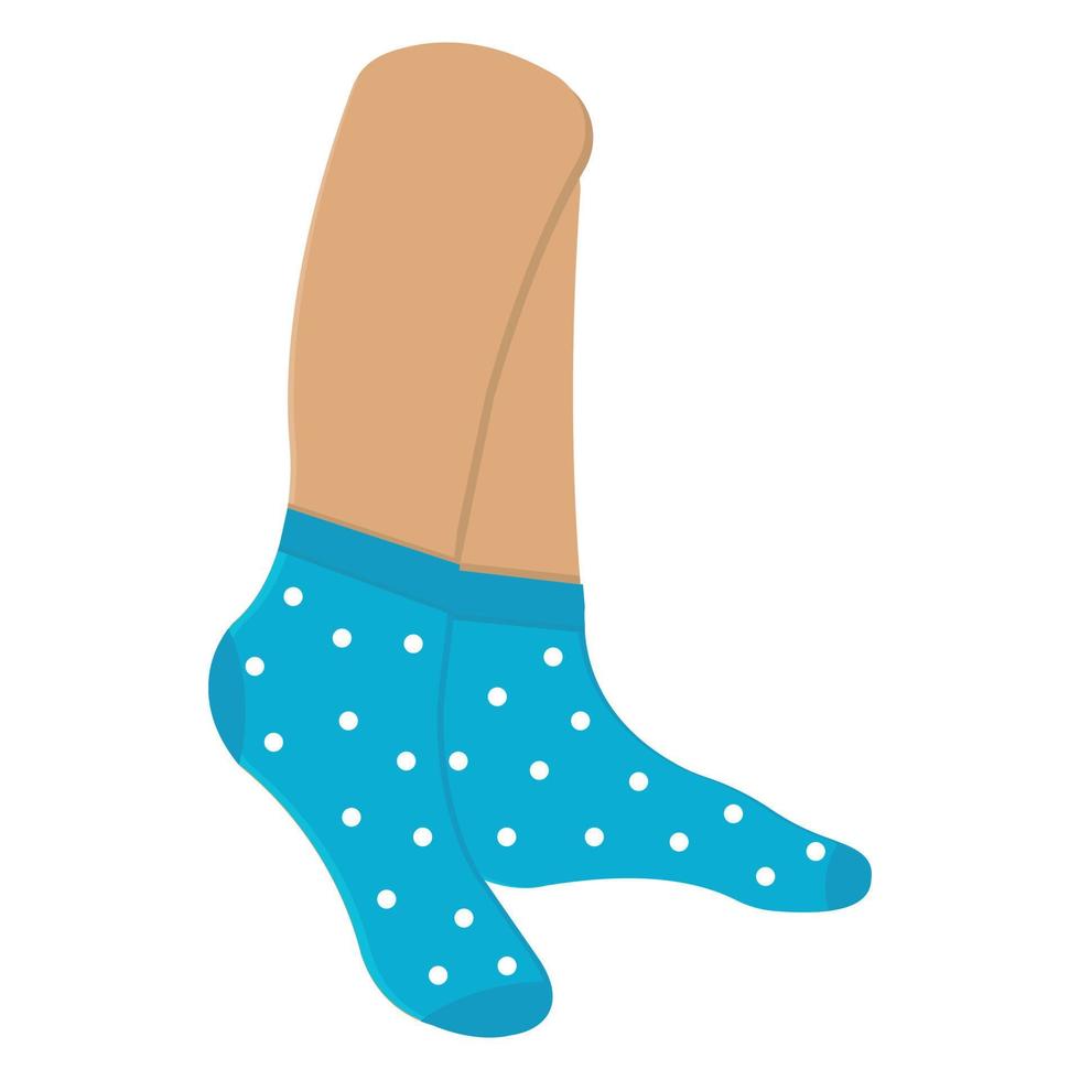 gekleurde sokken Aan voeten, kleur vector geïsoleerd cartoon-stijl illustratie