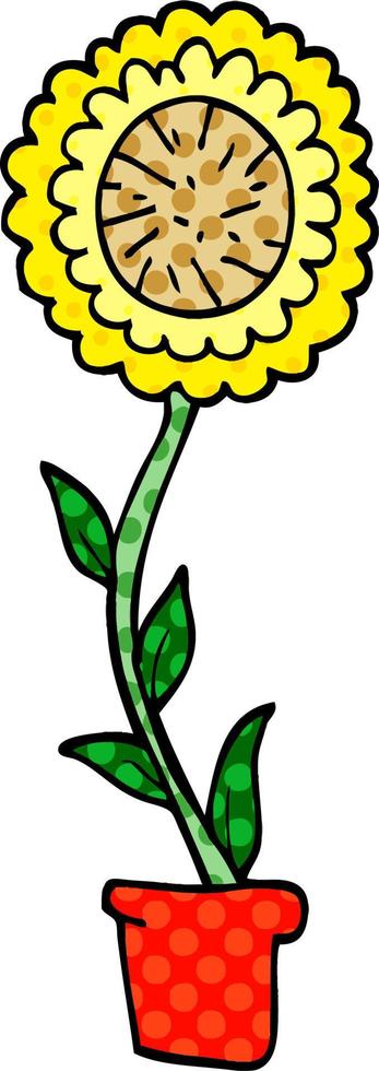 cartoon doodle bloempot vector