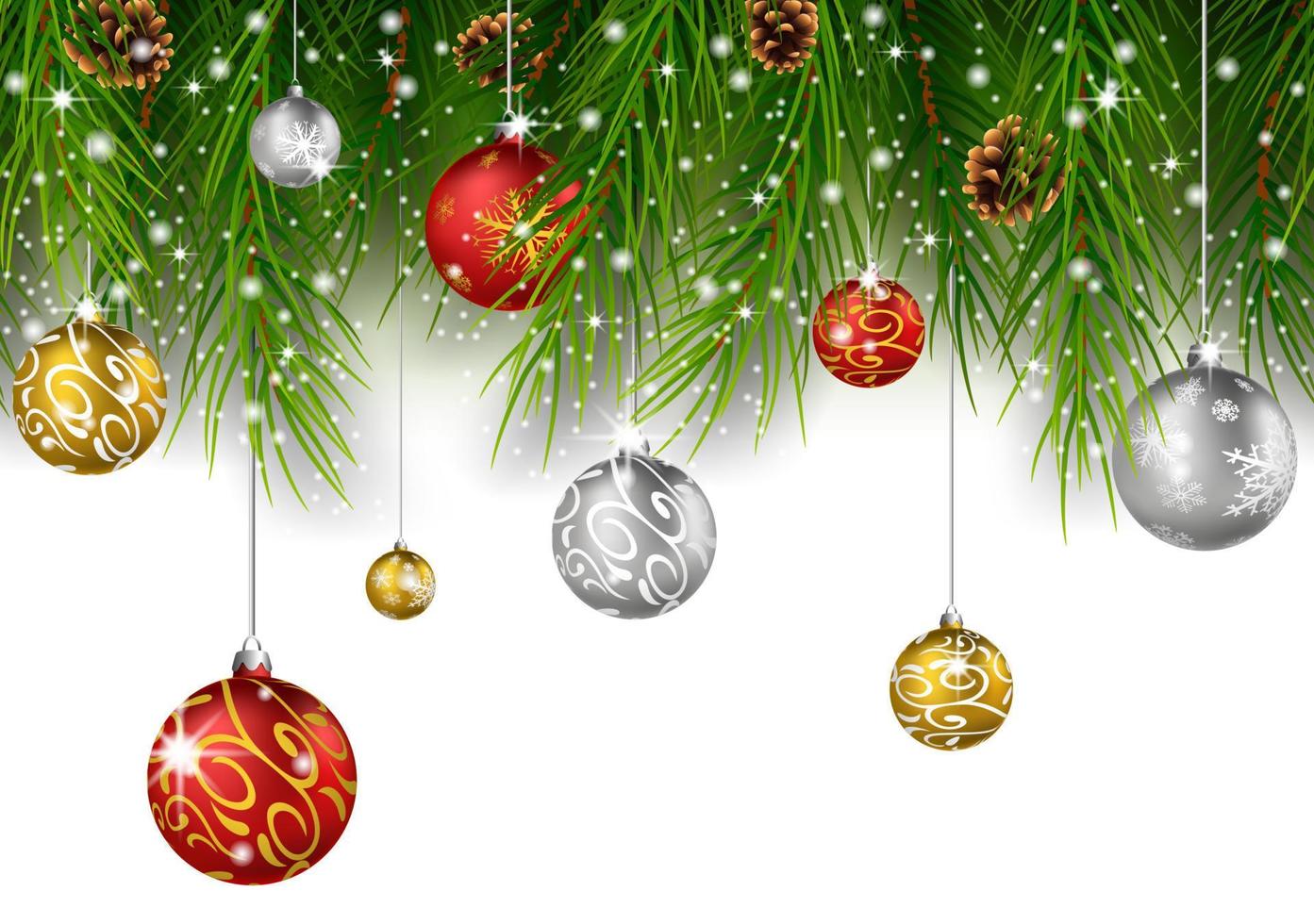 Kerstmis decoratie met dennenboom slinger geïsoleerd Aan wit vector