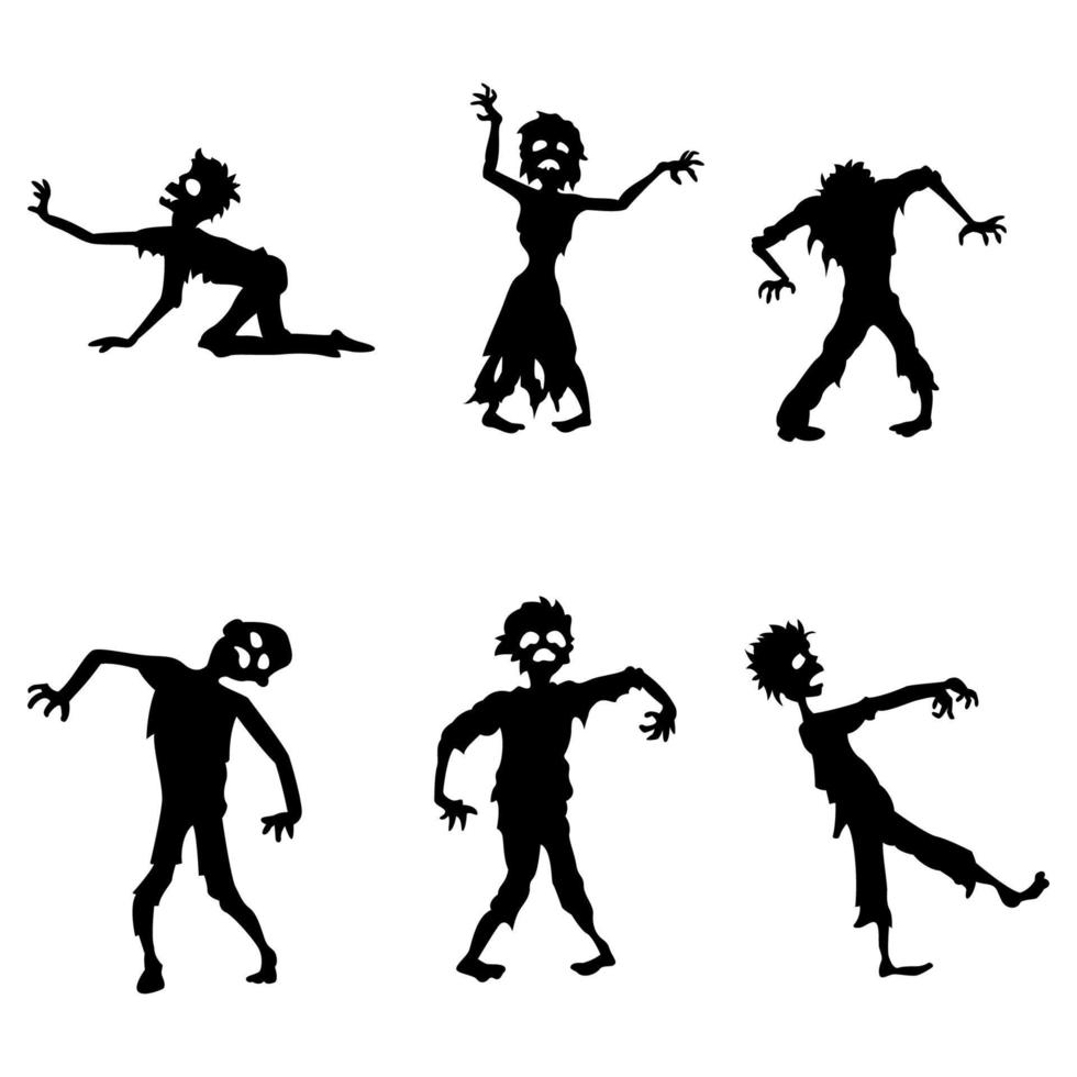 zombie silhouet verzameling reeks vector