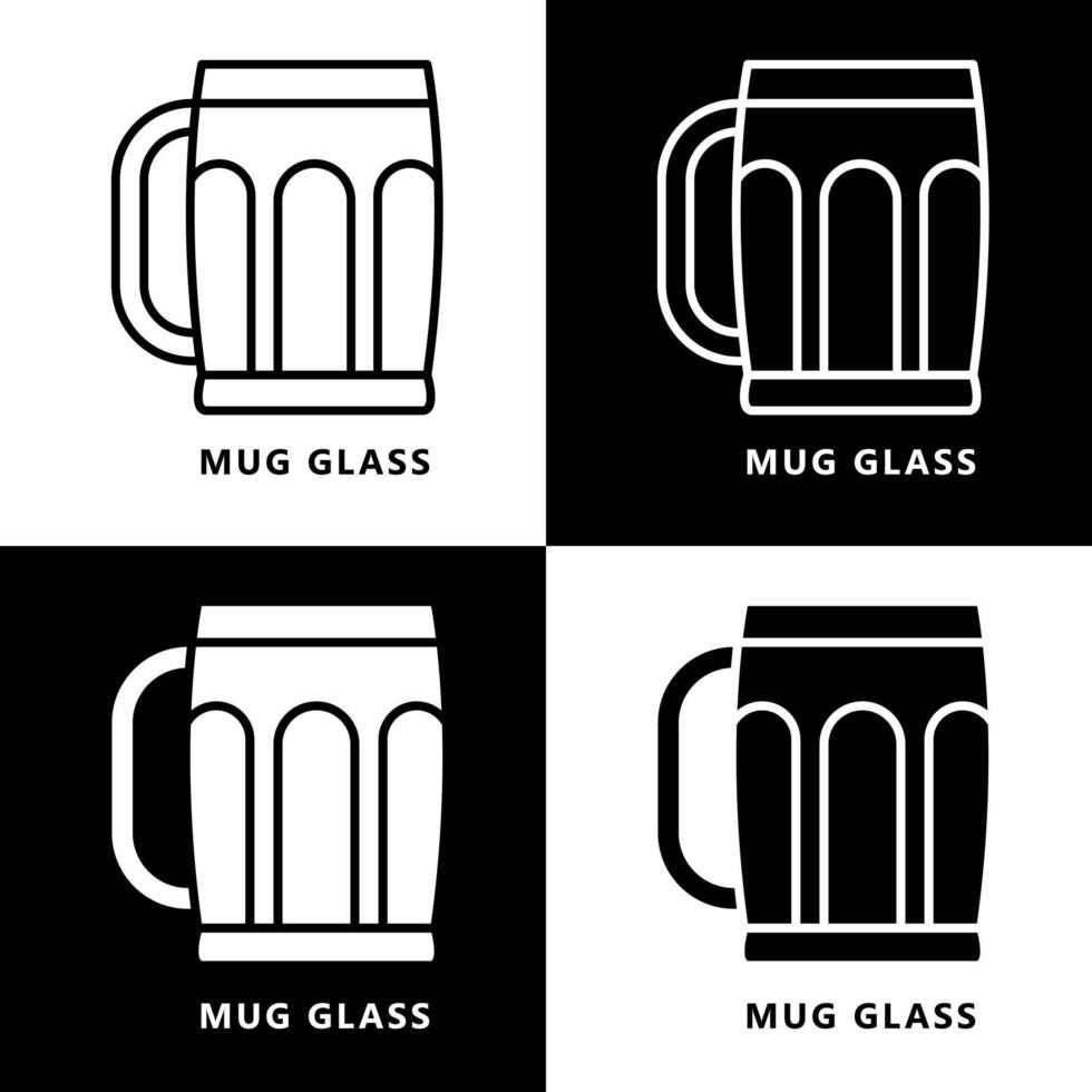 drinken kop en mok icoon tekenfilm. bier glas vector logo