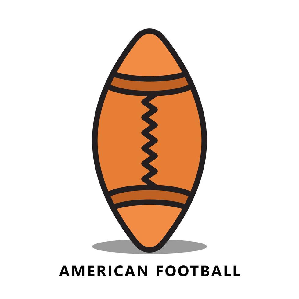 Amerikaans Amerikaans voetbal sport icoon tekenfilm. rugby bal symbool vector