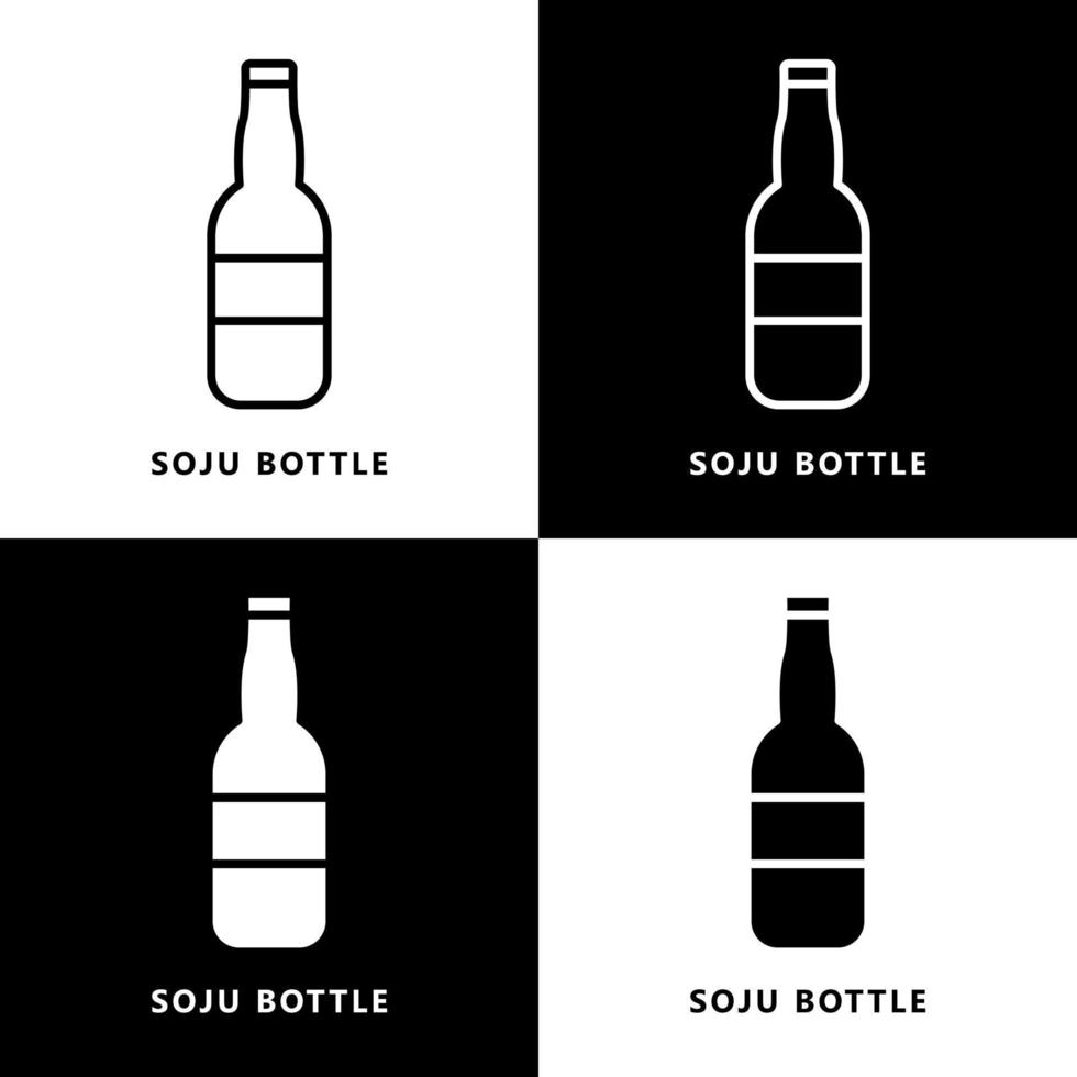 soju fles icoon tekenfilm. bier drinken fles symbool vector logo