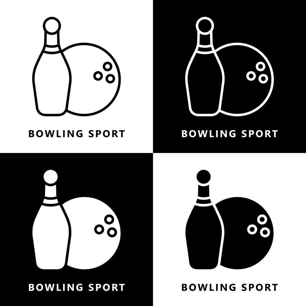 bowling sport icoon tekenfilm. bal en pin bowling symbool vector logo