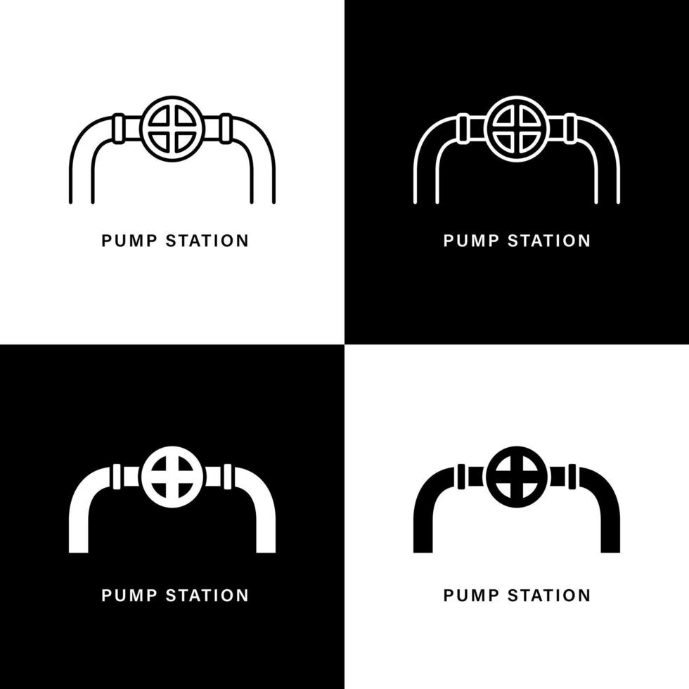 station pomp icoon tekenfilm. station loodgieter symbool vector logo