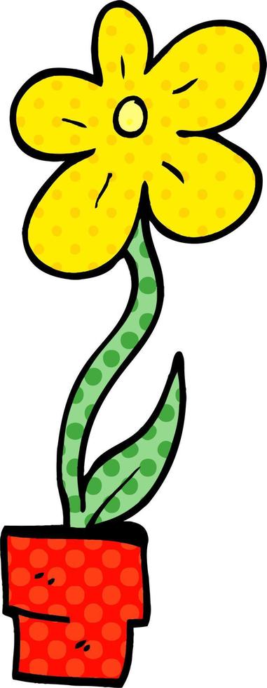 cartoon doodle bloempot vector