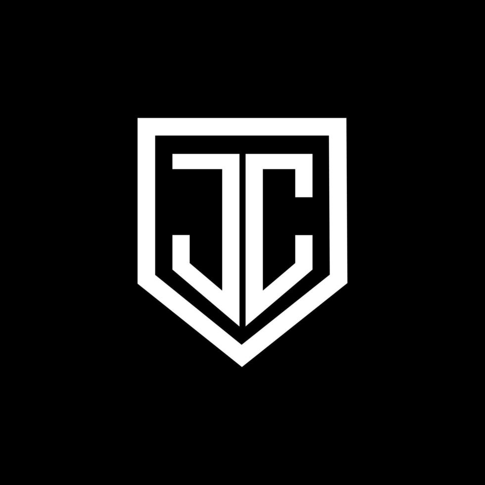 jc brief logo ontwerp met zwart achtergrond in illustrator. vector logo, schoonschrift ontwerpen voor logo, poster, uitnodiging, enz.