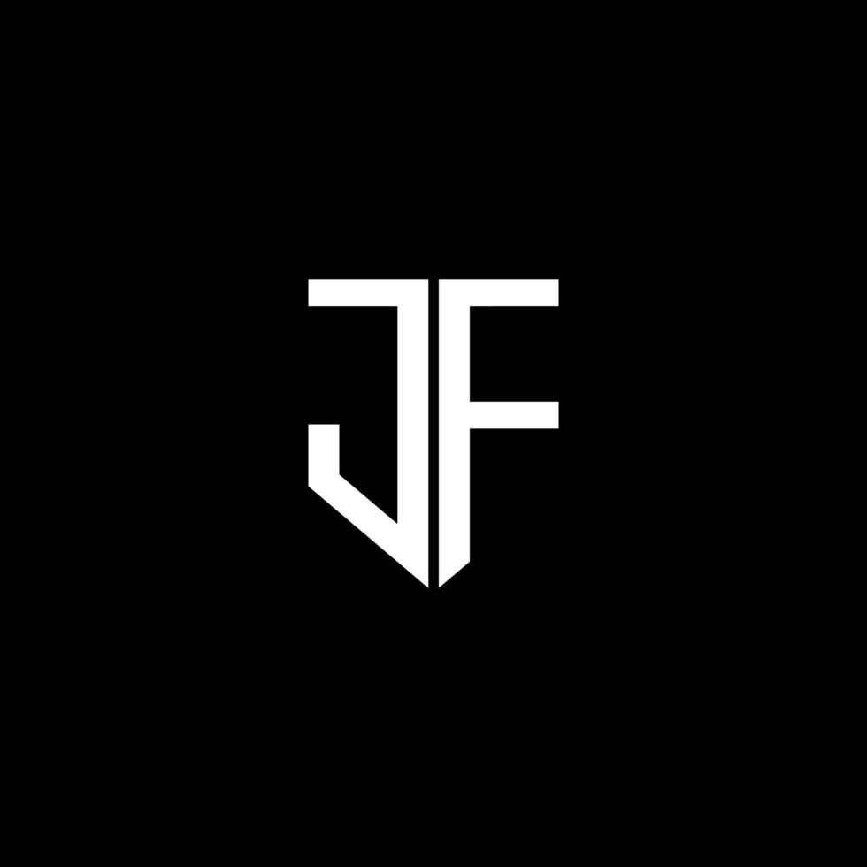 jf brief logo ontwerp met zwart achtergrond in illustrator. vector logo, schoonschrift ontwerpen voor logo, poster, uitnodiging, enz.