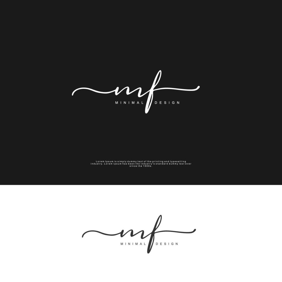 mf eerste handschrift of handgeschreven logo voor identiteit. logo met handtekening en hand- getrokken stijl. vector