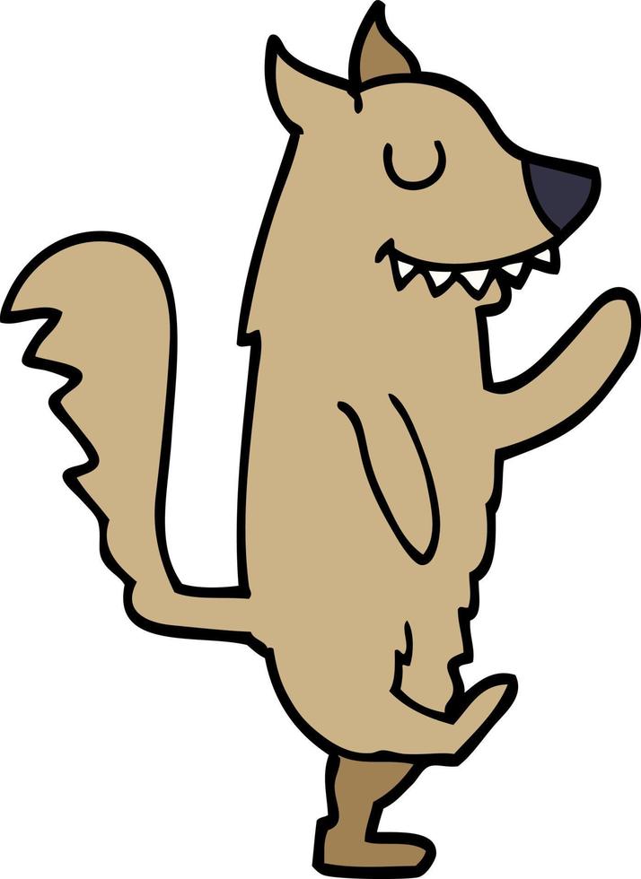 tekenfilm doodle dansende hond vector