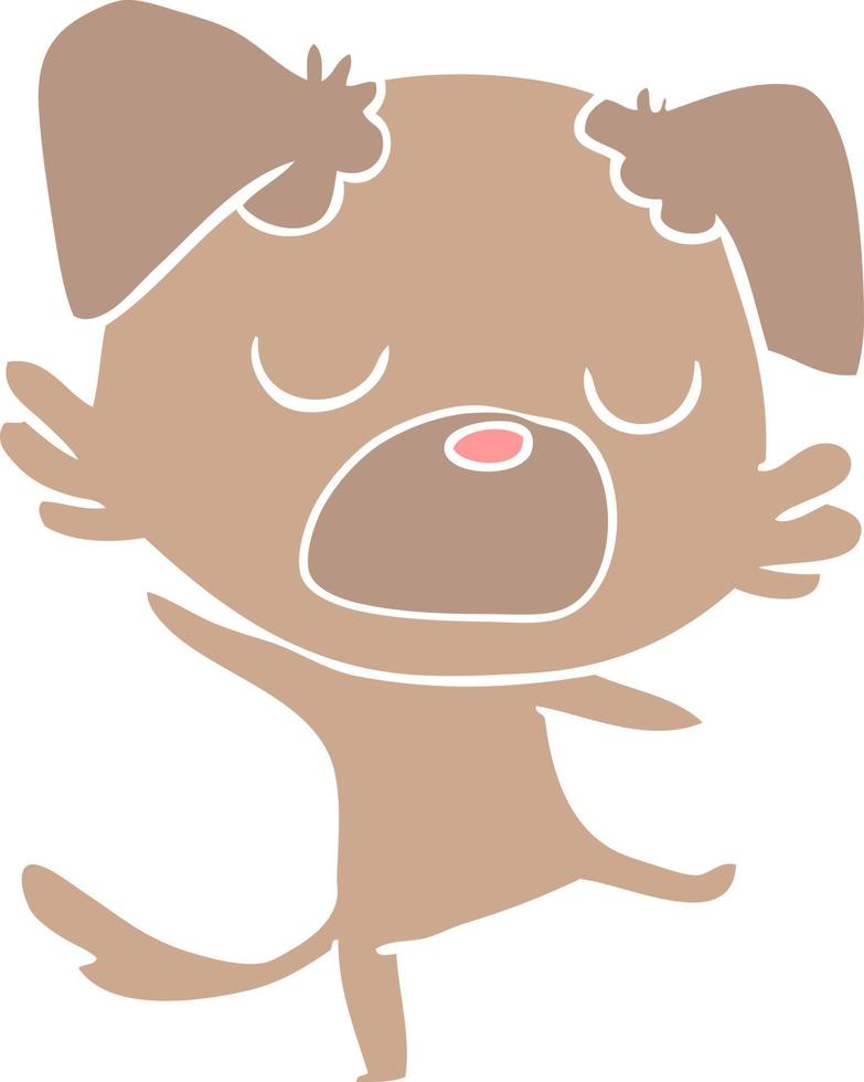 cartoon hond in effen kleurstijl vector