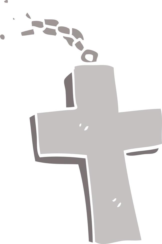 cartoon doodle zilveren kruis vector