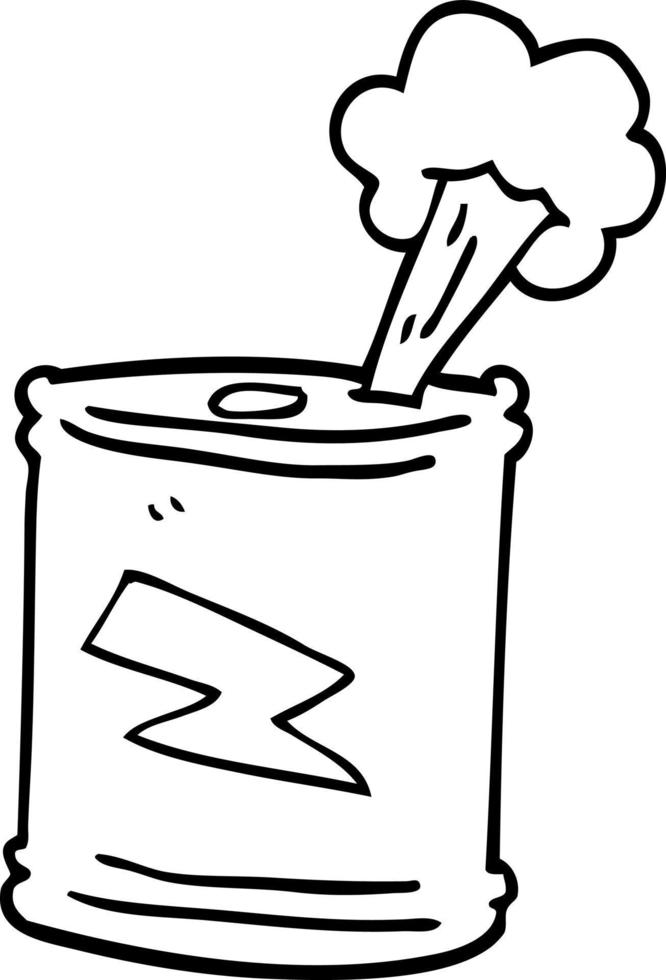 lijn tekening tekenfilm koolzuurhoudend drankjes kan vector