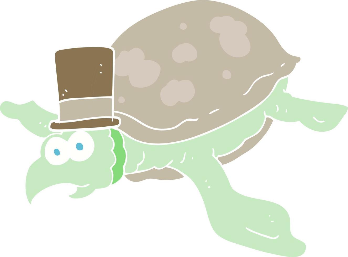 vlak kleur illustratie van een tekenfilm schildpad vector