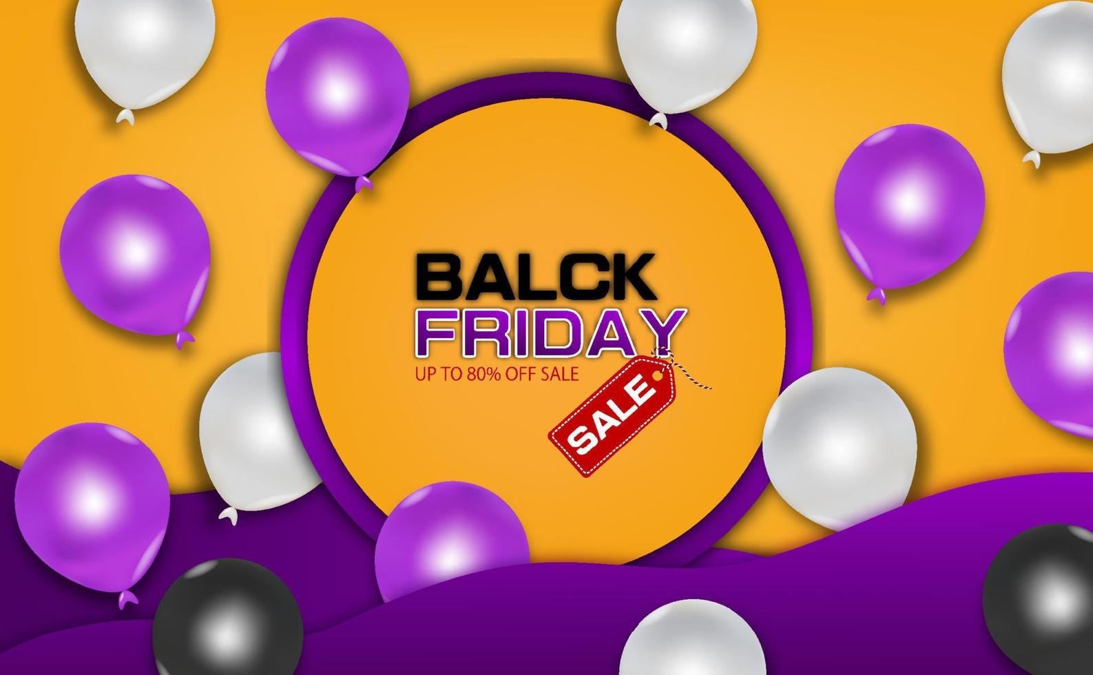 zwart vrijdag online verkoop met ballon van vector