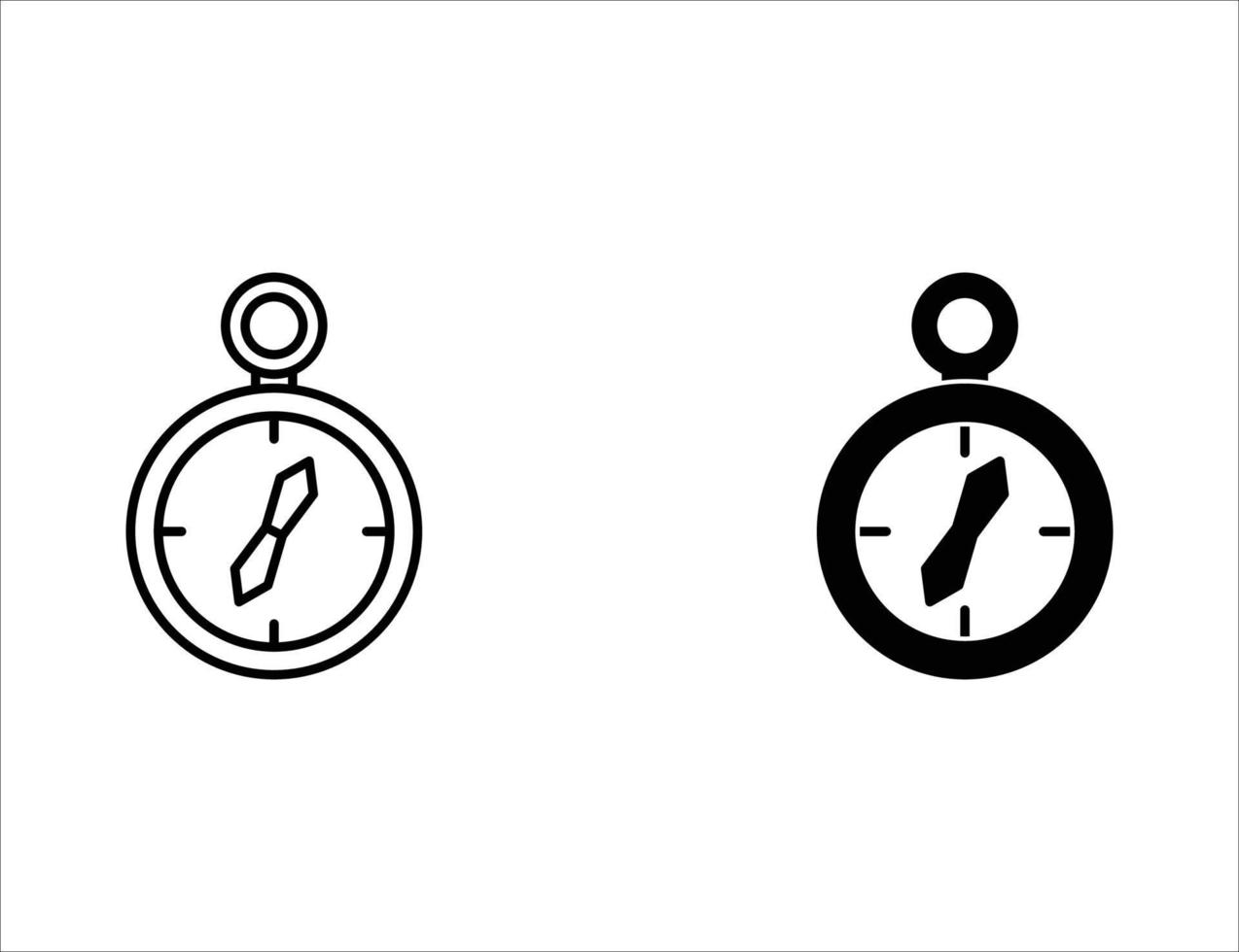 kompas icon.outline icoon en solide icoon vector