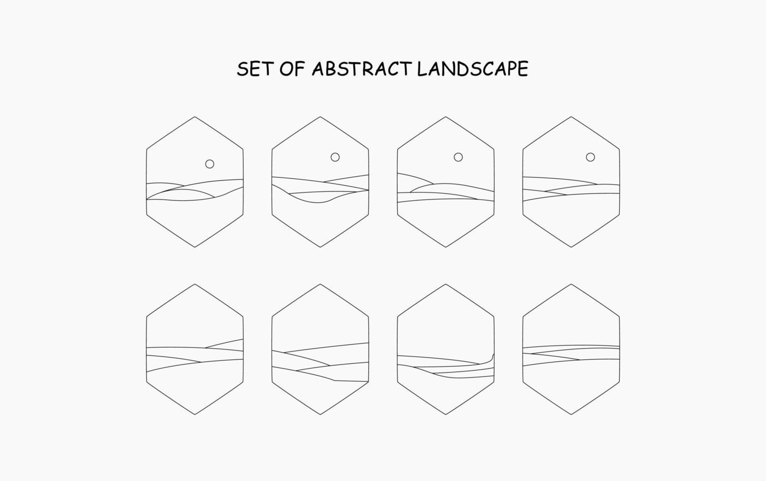 reeks van abstract landschap. abstract lijn landschap vector