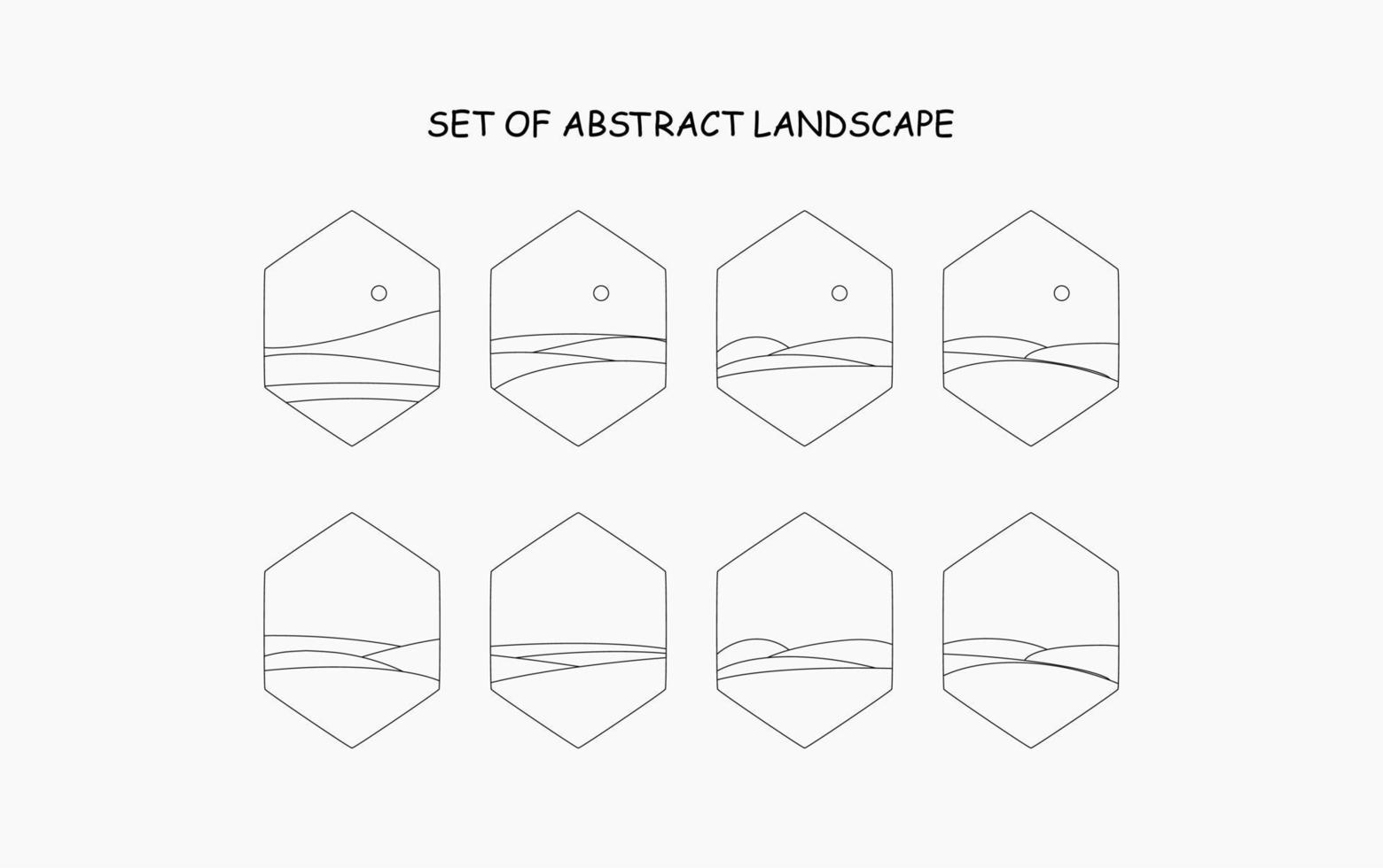 reeks van abstract landschap. abstract lijn landschap vector