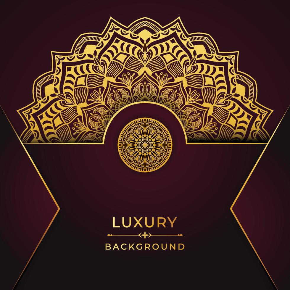 luxe gouden mandala overladen achtergrond voor bruiloft uitnodiging gouden mandala ontwerp achtergrond vector