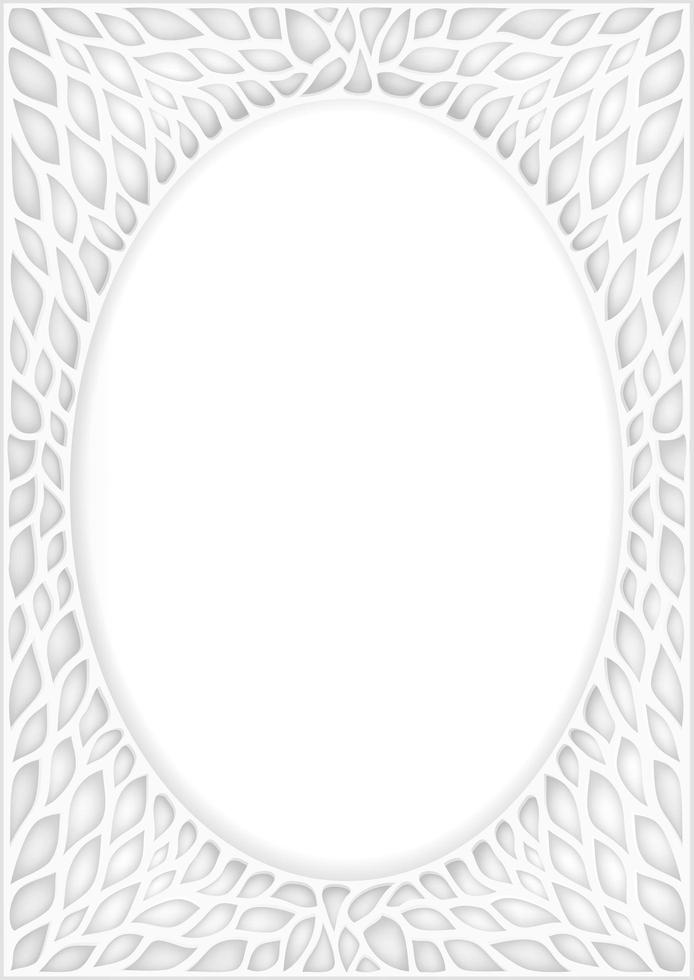 witte vintage oosterse ovale frame vector