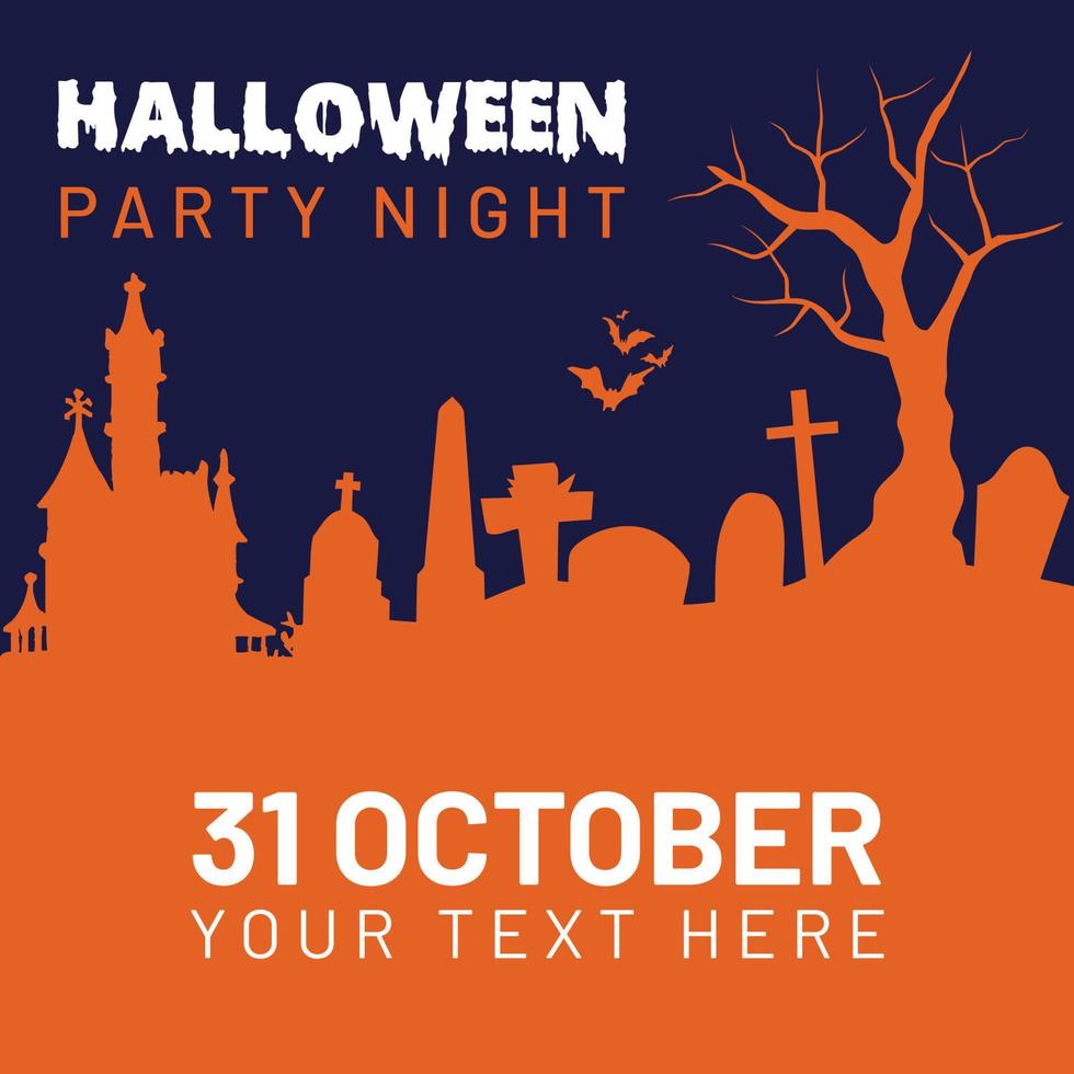 halloween partij nacht uitnodiging post sjabloon vector