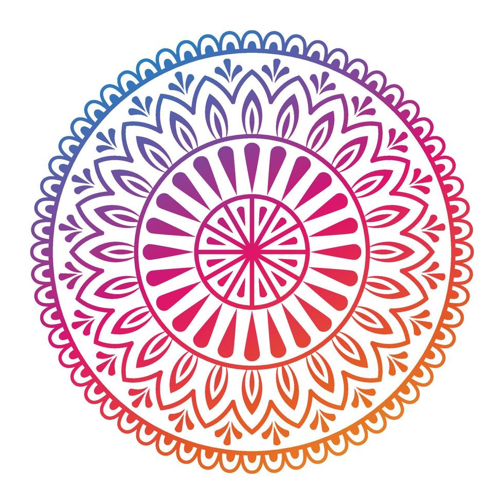 ronde helling kleur mandala Aan wit geïsoleerd achtergrond. abstract mandala ontwerp voor yoga, meditatie poster, banier, behang, decoratie ornament vector