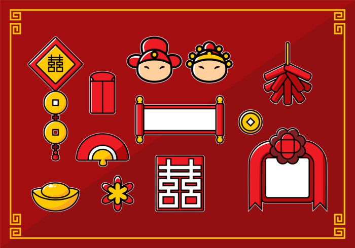 Chinese huwelijkscollectie vector