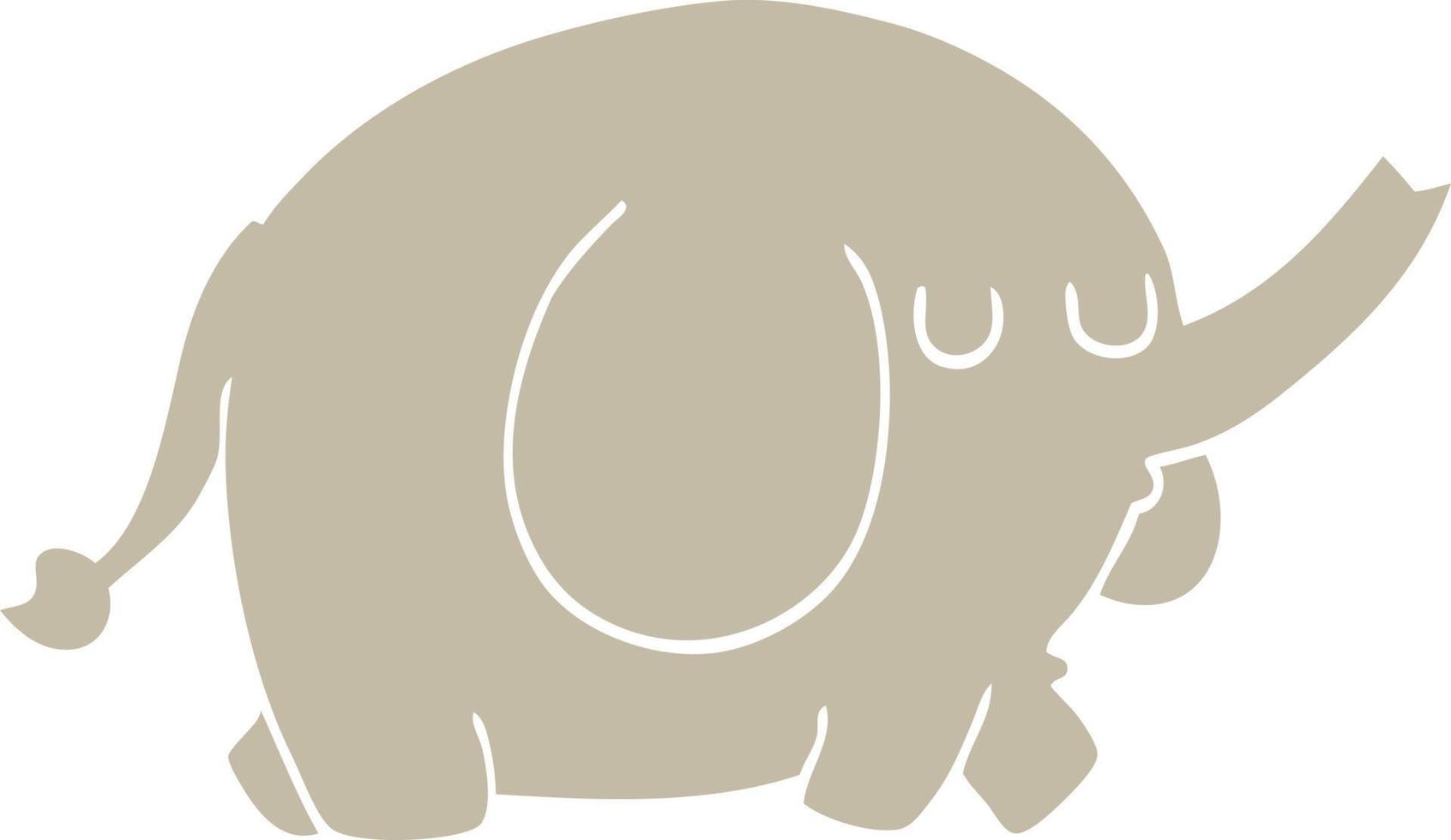 cartoon olifant in effen kleur vector