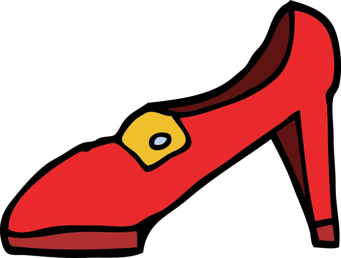 tekenfilm tekening van een rood schoen vector