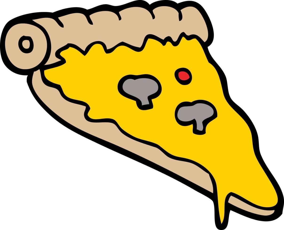 tekenfilm tekening pizza plak vector