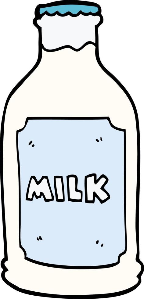 tekenfilm tekening melk fles vector