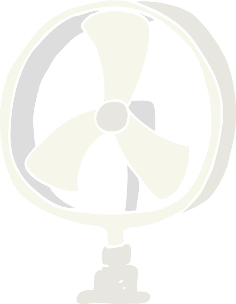 vlak kleur illustratie van een tekenfilm bureau ventilator vector