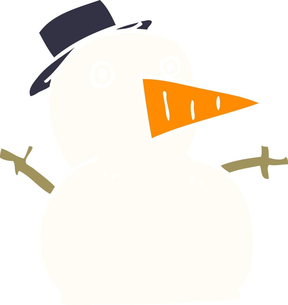 tekenfilm tekening grappig sneeuwman vector