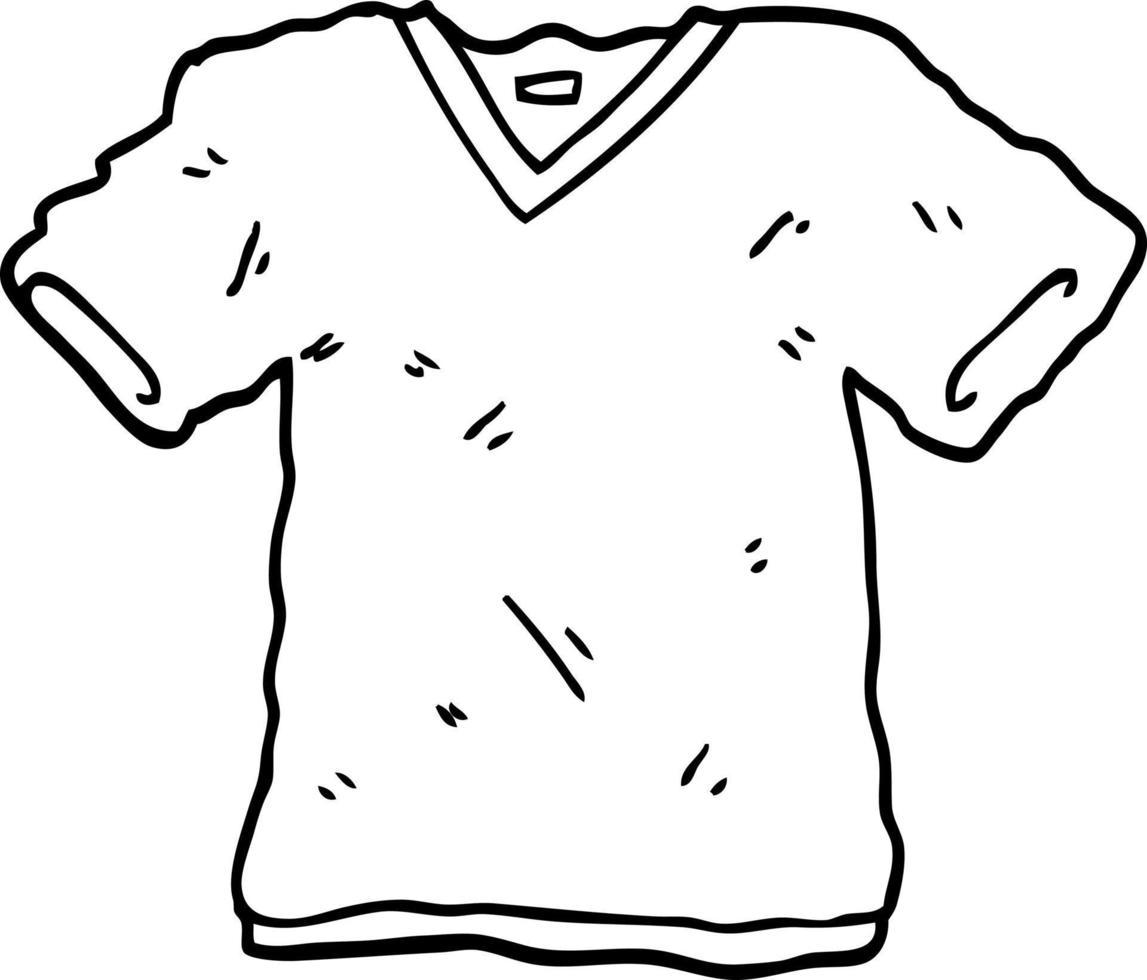 lijntekening cartoon T-shirt vector