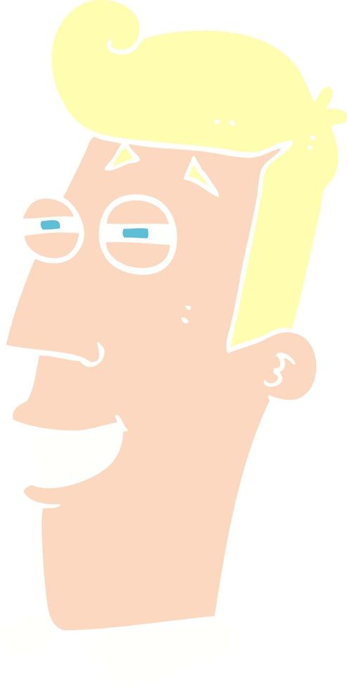 vlak kleur illustratie van een tekenfilm grijnzend Mens vector