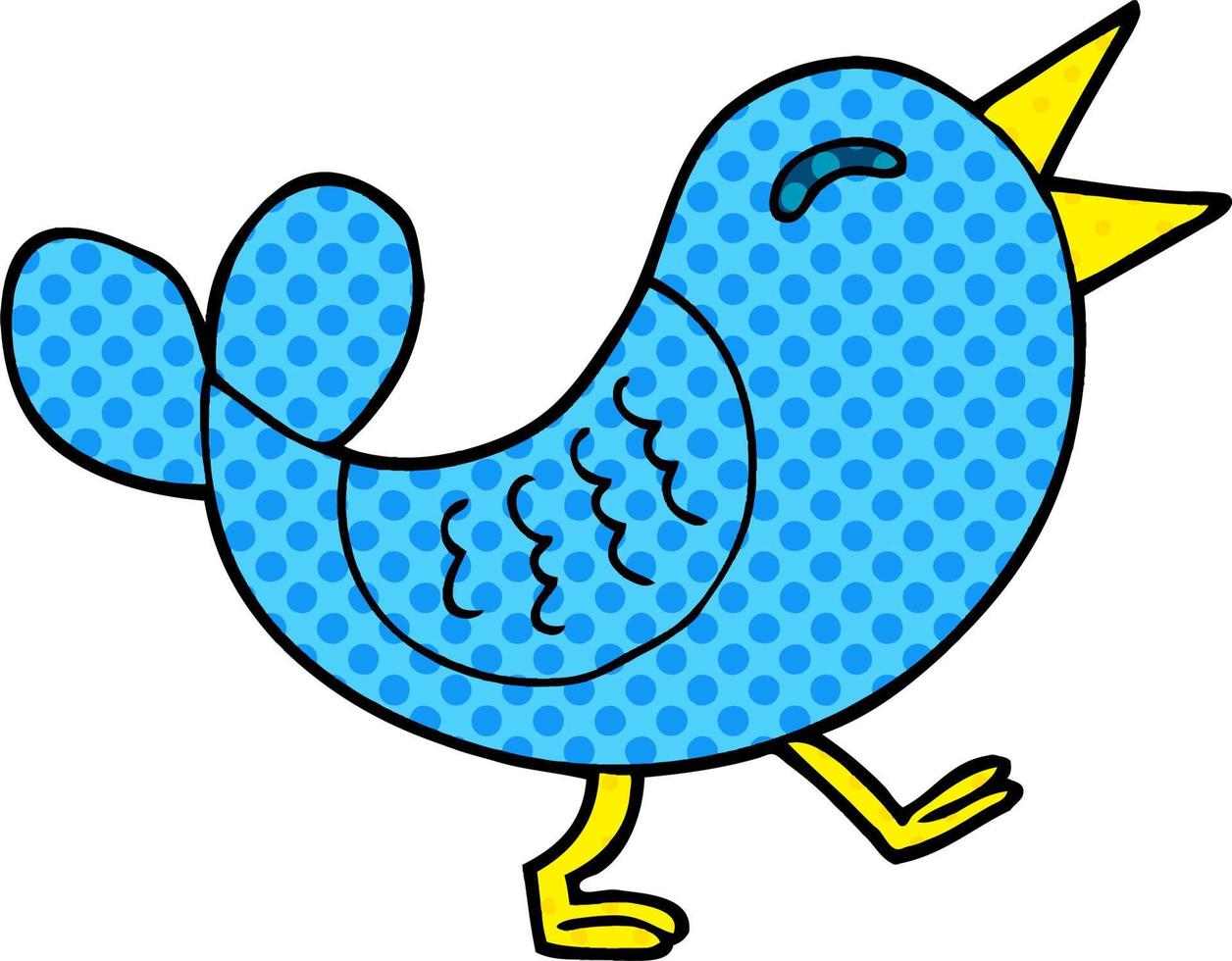 tekenfilm tekening blauwe vogel vector