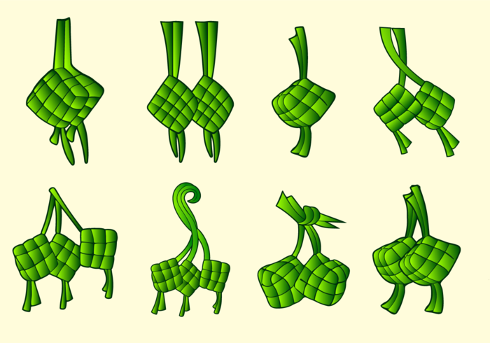 Ketupat traditionele voedsel vector pack