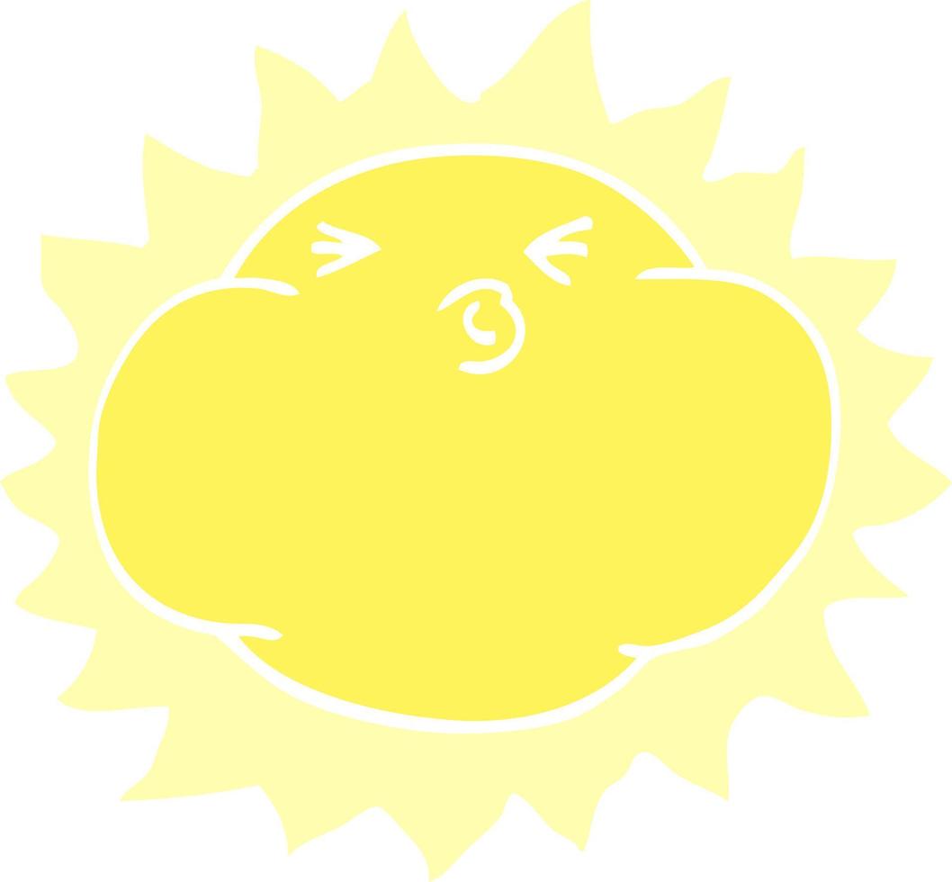 cartoon doodle stralende zon vector