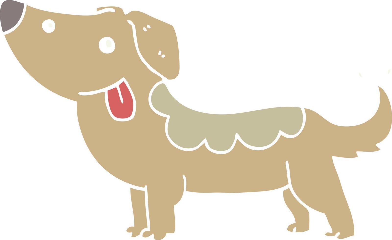 cartoon hond in effen kleurstijl vector